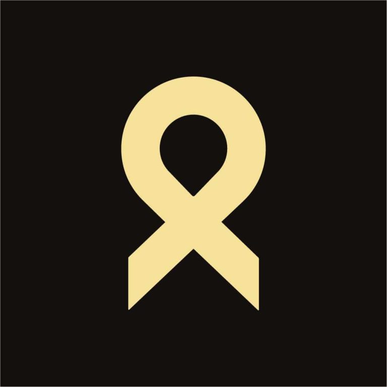 Illustratie van geel lintje op zwarte achtergrond