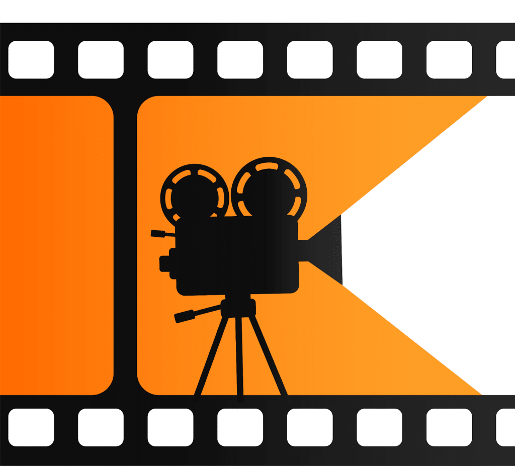 Tekening van oude filmcamera