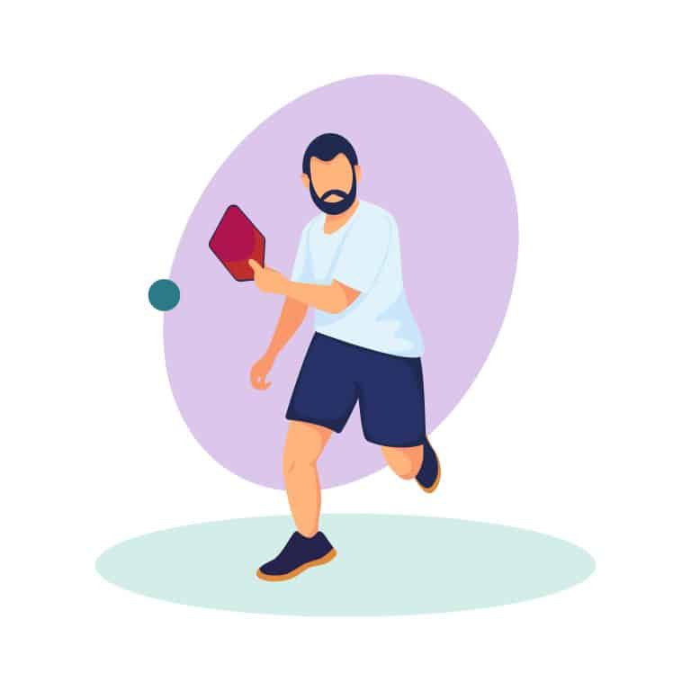 Illustratie man speelt pickleball